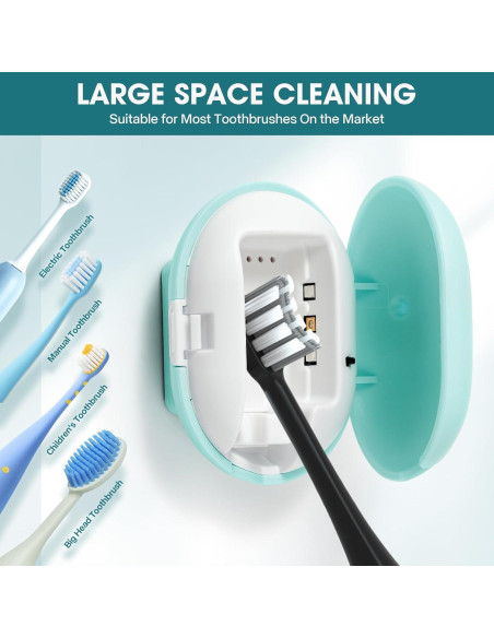 Estuche Limpiador Recargable para Cepillos de Dientes Azul