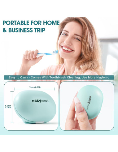 Estuche Limpiador Recargable para Cepillos de Dientes Azul