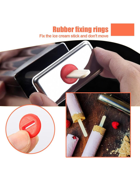 Set de 6 Moldes de Helado Acero Inoxidable ELEMONY 85ml