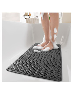 Alfombrilla de Baño Antideslizante PADOOR 68.58x35.56cm Negra