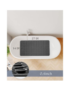 Alfombrilla de Baño Antideslizante PADOOR 68.58x35.56cm Negra 2