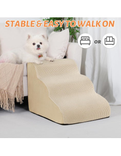 Escaleras para Perros Aodisman 3 Pasos Antideslizantes Beige 2