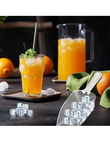 12 Cucharones de Plástico Transparente para Alimentos 19.3 cm