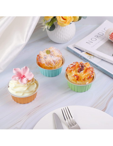 Forros para Cupcakes EUSOAR 50pcs Aluminio 141.75g 5 Colores