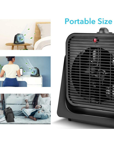 Ventilador y Calefactor 2 en 1 TRUSTECH SFH-181TP, Negro