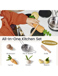 Cocina de Juguete Tiny Land para Niños con Accesorios - Madera 2