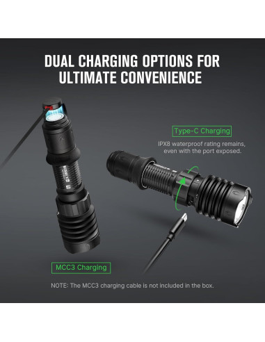 Linterna Táctica OLIGHT Warrior X 4 2600 Lúmenes USB-C