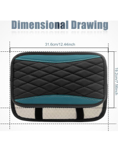 Cubierta de Consola Central Vrasly - Cuero Impermeable Verde 19x32cm 2