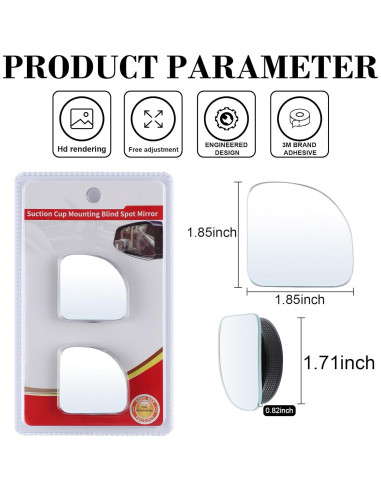 Espejo Convexo de Punto Ciego LivTee - Paquete de 2, HD
