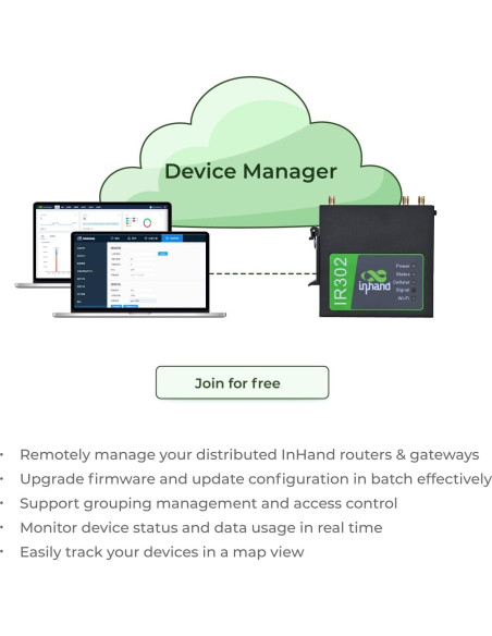 Enrutador Industrial InHand IR302 4G LTE Wi-Fi Dual SIM