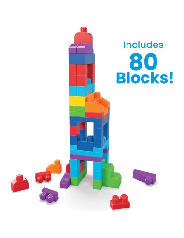 Mega Bloks Bolsa Grande de Construcción 80 Piezas Azul