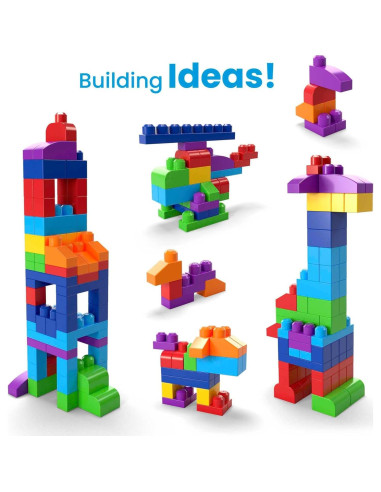 Mega Bloks Bolsa Grande de Construcción 80 Piezas Azul