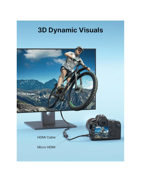 Adaptador Micro HDMI a HDMI JSAUX 4K 60Hz 18Gbps Negro