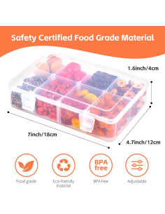 Contenedor de Snacks AQSXO 8 Compartimentos Reutilizable 284g 2