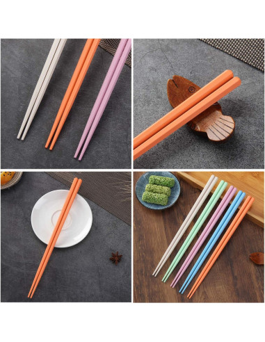 Palillos de Fibra de Vidrio Coloridos HuaLan, 24.1 cm, 5 Pares