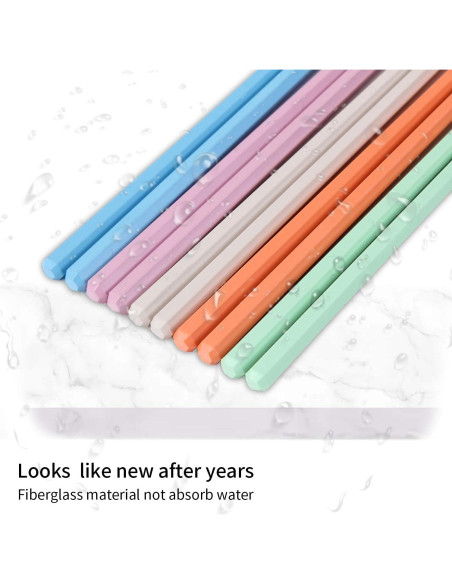 Palillos de Fibra de Vidrio Coloridos HuaLan, 24.1 cm, 5 Pares