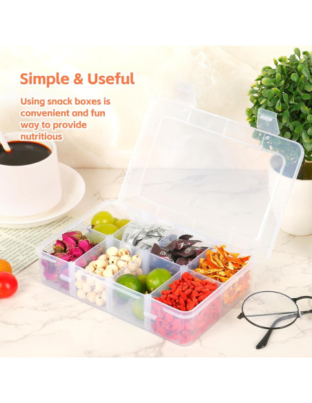 Contenedor de Snacks AQSXO 8 Compartimentos Reutilizable 284g