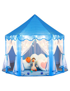 Carpa de Princesa Sumbababy Azul con Luces para Niñas