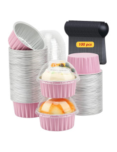 Moldes para Cupcakes LNYZQUS 5oz con Tapas - Paquete 100 Piezas