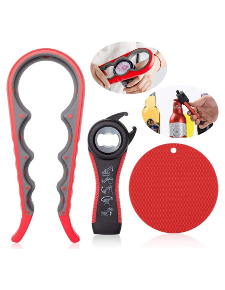 Abridor de Tarros y Botellas 5 en 1 BAGTeck - Set de 3 Piezas