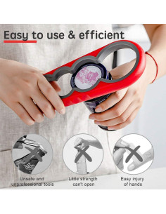 Abridor de Tarros y Botellas 5 en 1 BAGTeck - Set de 3 Piezas 2