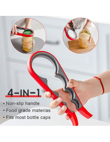 Abridor de Tarros y Botellas 5 en 1 BAGTeck - Set de 3 Piezas