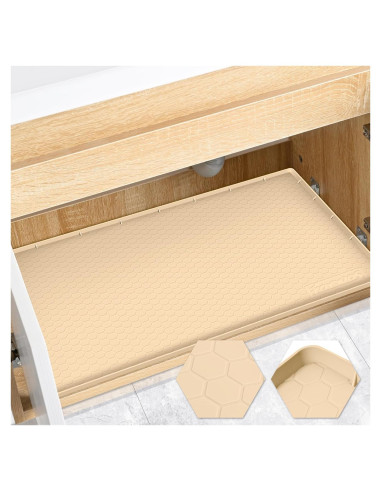 Alfombrilla Impermeable de Silicona FORWOS 56x48 cm Beige