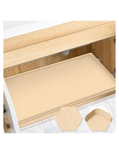 Alfombrilla Impermeable de Silicona FORWOS 56x48 cm Beige
