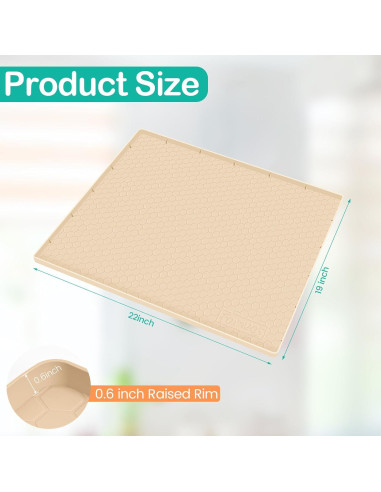 Alfombrilla Impermeable de Silicona FORWOS 56x48 cm Beige