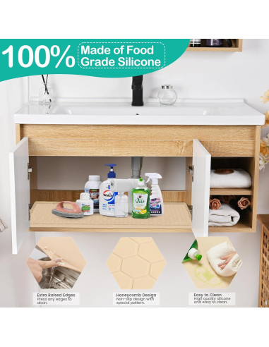 Alfombrilla Impermeable de Silicona FORWOS 56x48 cm Beige