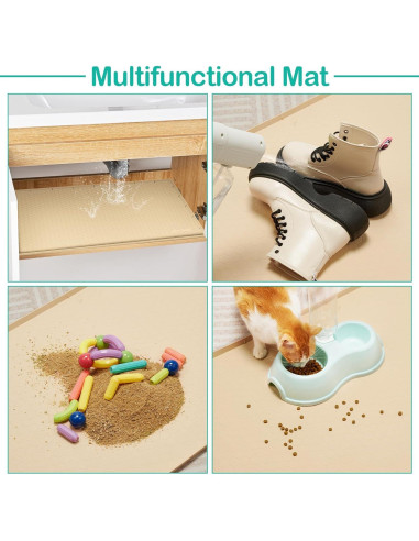 Alfombrilla Impermeable de Silicona FORWOS 56x48 cm Beige