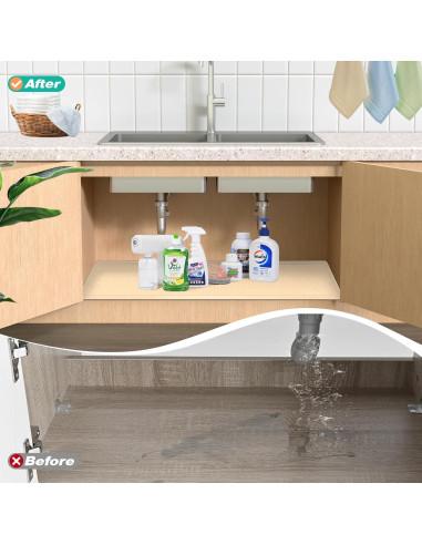 Alfombrilla Impermeable de Silicona FORWOS 56x48 cm Beige