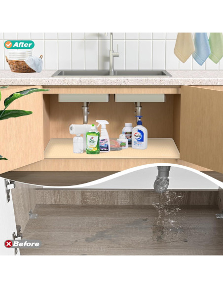 Alfombrilla Impermeable de Silicona FORWOS 56x48 cm Beige