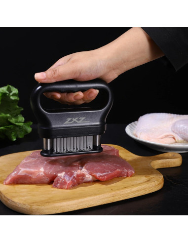 Ablandador de Carne ZXZ Mini Negro - Cuchillas de Acero Inoxidable