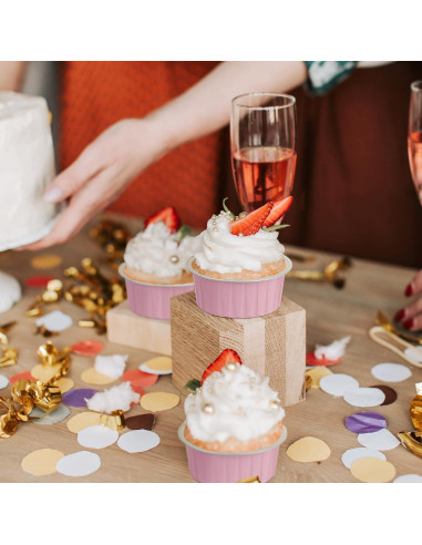 Moldes para Cupcakes LNYZQUS 5oz con Tapas - Paquete 100 Piezas