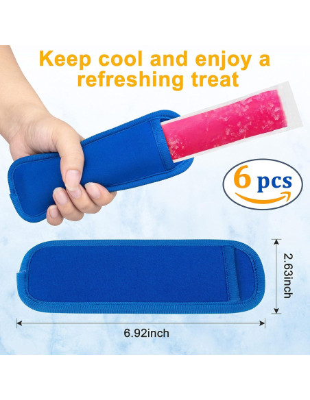 Paquete de 6 Fundas Reutilizables para Paletas BIDFUL Azul