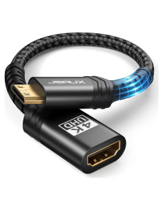 Adaptador Mini HDMI a HDMI JSAUX 4K 60Hz 18Gbps Negro