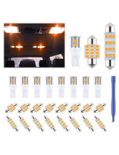 Juego de 24 Bombillas LED Ámbar iFunyLED para Automóvil