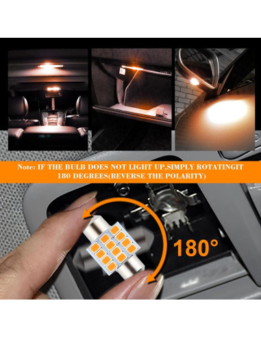Juego de 24 Bombillas LED Ámbar iFunyLED para Automóvil