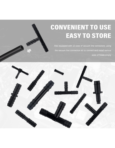 Kit de Conectores de Manguera de Vacío OFBAND 64PCS Nylon