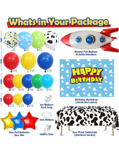 Winrayk 154 Piezas Decoraciones de Cumpleaños Temáticas de Juguetes