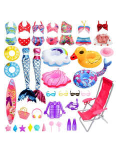Set de Accesorios para Muñeca CAILESS - 36 Piezas de Trajes de Baño