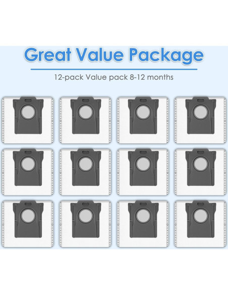 Paquete de 12 Bolsas de Polvo COWINORY para Dreame L10s Ultra