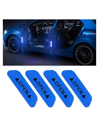 Calcomanías Reflectantes de Advertencia AUKEPO 4PCS Azul