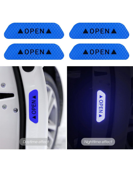 Calcomanías Reflectantes de Advertencia AUKEPO 4PCS Azul