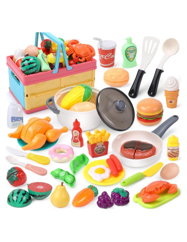 Conjunto de Juguetes de Comida HOLYFUN 34 Piezas para Cocina Infantil