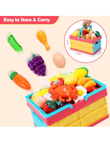 Conjunto de Juguetes de Comida HOLYFUN 34 Piezas para Cocina Infantil