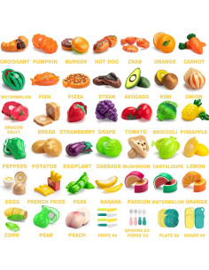 Juguete de Comida para Cortar MOEAWS 115 Piezas Educativo 2