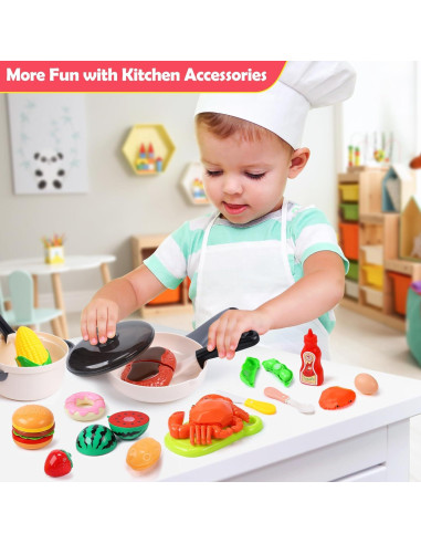 Conjunto de Juguetes de Comida HOLYFUN 34 Piezas para Cocina Infantil