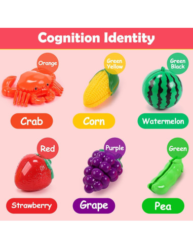 Conjunto de Juguetes de Comida HOLYFUN 34 Piezas para Cocina Infantil